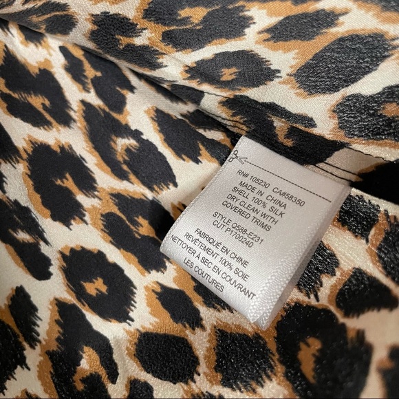 Equipment Femme | Natural Leopard Print Slim Signature Silk Shirt Size Small - Picture 8 of 10
